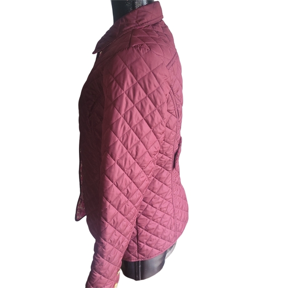 C Wonder Quilted Burgundy Lightweight Jacket S - Picture 4 of 6